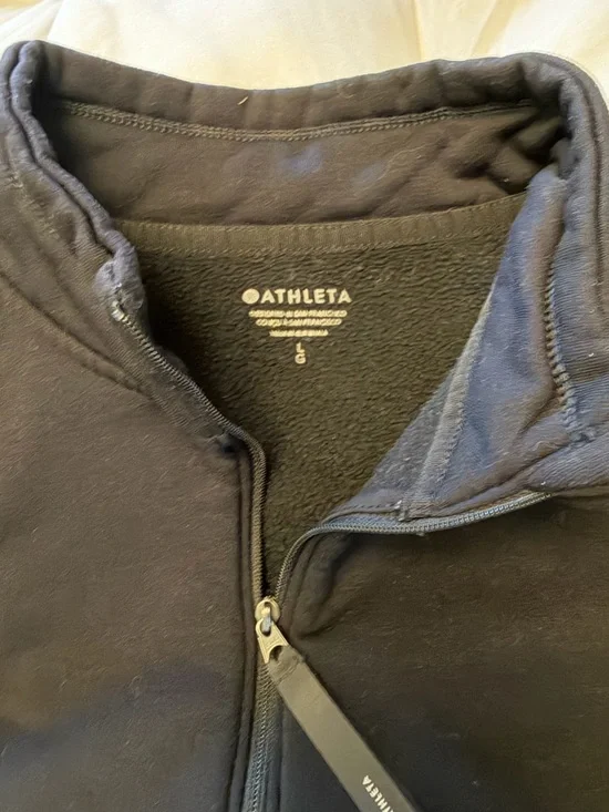 Athleta Black Half-Zip Fleece Top - Picture 3 of 4